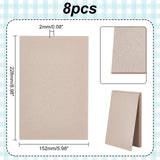8Pcs Rectangle Kraft Paper Book Board, Binders Board for Book Binding, Hardback Book Cover Craft, Tan, 228x152x2mm