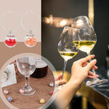 DIY Wine Glass Charms Making Kits, include 10Pcs 10 Colors Glitter Sequins inside Transparent Glass Globe Pendants and 15Pcs Brass Wine Charm Rings, Mixed Color, Pendants: 21x15.5~16mm, Hole: 2mm, 10pcs, Charm Rings: 25x0.8mm(20 Gauge), 15pcs