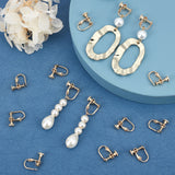 20Pcs Brass Clip-on Earring Findings, Long-Lasting Plated, Golden, 14x12x5mm