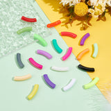 80Pcs 20 Colors Opaque Acrylic Beads, Curved Tube, Mixed Color, 80pcs/bag