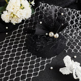 Polyester Mesh Tulle Fabric, for DIY Bride's Headdress and Veil, White, 22~23x0.04cm