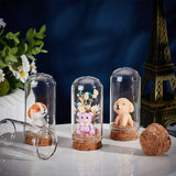 20 Set Glass Dome Cover, Decorative Display Case, Cloche Bell Jar Terrarium with Cork Base, Arch, Clear, 30x68.5mm