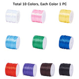 Nylon Thread, for Jewelry Making, Mixed Color, 1.5mm, 15m/roll, 10colors, 1roll/color, 10rolls/set