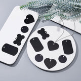 Pet Aluminium Pendants, Stamping Blank Tag, Bone, Flat Round, Rectangle and Heart, Black, 25x38x1mm, Hole: 2.5mm, 40pcs/box