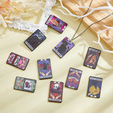 20Pcs 10 Colors  Acrylic Pendants, Rectangle with Tarot Pattern, Mixed Color, 41x26x2.5mm, Hole: 1.8mm, 2pcs/colors