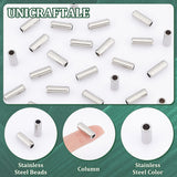 40Pcs 201 Stainless Steel Beads, Column, Stainless Steel Color, 16x6mm, Hole: 3.5mm