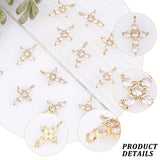 12Pcs Brass Micro Pave Cubic Zirconia Pendants, Cadmium Free & Lead Free, Long-Lasting Plated, Cross, Clear, Real 18K Gold Plated, 14x9.5x3mm, Hole: 1.2mm