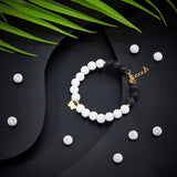 4 Strands Natural Lava Rock Round Beads Strands, Round, White, 8mm, Hole: 1mm, about 49pcs/strand, 15.15 inch(38.5cm)