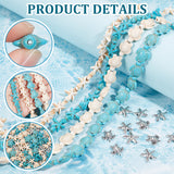 DIY Ocean Theme Beades Jewelry Making Finding Kit, Including Synthetic Turquoise & Alloy Beads, Starfish & Turtle, Mixed Color, 13.5~18x13.5~15x3.5~8mm, Hole: 1~1.5mm, 148~154Pcs/box