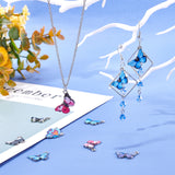 40Pcs 10 Colors Printed Alloy Pendants, with Enamel, Butterfly, Platinum, Mixed Color, 4pcs/colors