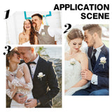 8Pcs Cloth Rose Flower Boutonniere Brooch with Rhinestone, Iron Lapel Pin for Wedding Party, Linen, 110x57x43mm, Pin: 0.7mm.