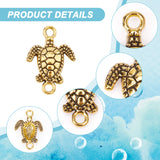 120Pcs 3 Colors Tibetan Style Zinc Alloy Connector Charms, Turtle Links, Mixed Color, 20.5x14x3.5mm, Hole: 2mm, 40pcs/color