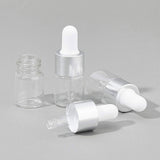 DIY 5ml Glass Dropper Bottles Kit, with Mini Transparent Plastic Funnel Hopper and Disposable Transfer Pipettes, Silver, 5.6x1.05~2.2cm, Capacity: 5ml