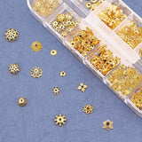 Iron & Brass & Alloy Bead Caps, Golden, 130x50x15mm, 240pcs/box