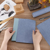 1Pc DIY Polyester Fabrics, with Paper Back, for Book Binding, Marine Blue, 430x1000x0.3mm