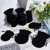 48Pcs 2 Styles Gourd Velvet Bags, Black, 9.5~12x7.5~9cm, 24pcs/style