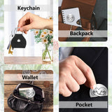 Pocket Hug Token Long Distance Relationship Keepsake Keychain Making Kit, Including PU Leather Holder Case Keychain Findings, 201 Stainless Steel Commemorative Inspirational Coins, Heart, 105x47x1.3mm