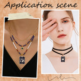 20Pcs 10 Style Alloy Enamel Pendants, Light Gold, Rectangle with Tarot, Black, 28x18x1.4mm, Hole: 1.6mm, 2pcs/style