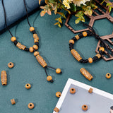 80Pcs 4 Style Imitation Wood Acrylic European Beads, Large Hole Beads, Mixed Shape, Mixed Color, 8~27x6~11mm, Hole: 4~6mm