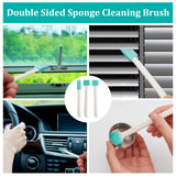 2 Sets Cloth Brush, with ABS Plastic Handle, Groove Gap Cleaning Tools, Turquoise, 140~187x8~10.5x5~25mm