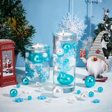 DIY Christmas Theme Jewelry Making Finding Kit, Including Opaque Resin Snowflake Cabochons, ABS Plastic Imitation Pearl Beads, Sky Blue, 164Pcs/bag