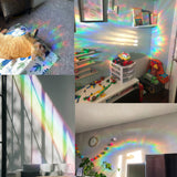 Waterproof PVC Colored Laser Stained Window Film Static Stickers, Rainbow Prism Electrostatic Window Decals, Phenix, 330x830mm