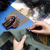 2Pcs Fashionable Tassel Epaulettes, Detachable Rivet Shoulder Badge, with Iron Chains & Pin, Plastic, Cloth Findings, Colorful, 200x100x45mm