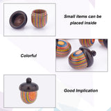 Spray Painted Wooden Acorn Box Jewelry Pendants, Rainbow Acorn Charm, with Screw Cap, Autumn, Secret Canister, Colorful, 30x22mm, Hole: 1.8mm, Inner Diameter: 13mm