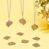 Alloy Pendants, Brain Shape, Rainbow Color, 22.5x21.5x2mm, Hole: 2mm, 40pcs/box