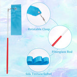 Polycotton Dance Ribbons with Wand, Rhythmic Gymnastic Ribbon Streamer for Kids, Dodger Blue, 2270mm
