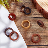 8Pcs 2 Style Wood Grooved Finger Ring Settings, Ring Core Blank, for Inlay Ring Jewelry Making, Mixed Color, Inner Diameter: 15.3~19.4mm, Groove: 2.7~2.9mm, 4Pcs/style