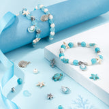 DIY Gemstone Summer Beach Bracelet Making Kit, Including Glass & Synthetic Magnesite Beads, Starfish & Round Synthetic Turquoise Beads, Alloy Shell Pendants & Flower Beads, Mixed Color, 191pcs/box