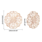 1Pcs Rubber Wooden Carved Decor Applique, for Home Furniture Corner Decorations Accessories, BurlyWood, 240x240x9mm, 1pc