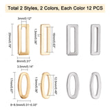 48Pcs 4 Style 304 Stainless Steel Linking Rings, Oval, Mixed Color, 12pcs/style