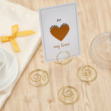 Iron Spiral Place Card Holders, Memo Holders, for Restaurants, Wedding, Office, Vortex, Golden, 50x50.5x34.5mm