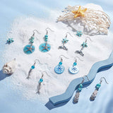 DIY Ocean Theme Earring Making Kits, inclu Glass & Synthetic Turquoise Beads, Shell Pendants, Alloy Pendants & Beads & Cabochons, Brass Earring Hooks, Antique Silver & Platinum
