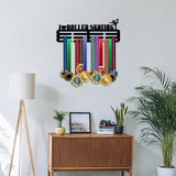 Iron Medal Hanger Holder Display Wall Rack, with Screws, Roller Skating, Word, 150x400mm