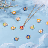 Alloy Charms, with Enamel, Sakura, Light Gold, Mixed Color, 11.5x15x2mm, Hole: 1.4mm, 60pcs/box