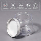 Plastic Empty Cosmetic Containers, with Aluminum Screw Top Lids, with Chalkboard Sticker Labels, Clear, 7.1x7.05cm, Capacity: 200ml