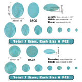 84Pcs 14 Style Synthetic Turquoise Cabochons, Dyed, 6~40x3~8.5mm, 6pcs/style