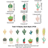 Alloy Enamel Pendants, Cactus, Light Gold, Light Gold, 28pcs/box