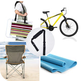 Polyester Carry Straps for Beach Chair, Folding Bike, Camping Accessories, with Plastic Buckles, Black, 1066~1764x38x1.5mm