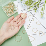 36Pcs 9 Style Alloy Pendants, Triangle & Pentagon & Rectangle Ring, Light Gold, 18~34x14~34.5x1.5~2mm, Hole:1.2~1.4mm, 36pcs/box