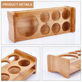 7-Hole Bamboo Glass Holder Display Racks, Whiskey Spirits Wine Glass Holder, for Bar Tasting Serving Tray, Kitchen Tools, Rectangle, BurlyWood, 25.2x10.1x6.5cm, Inner Diameter: 4cm and 8.25cm