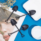 Plastic Spoons, Disposable Spoons, for Dessert, Shovel-shaped, Black, 30x119x7mm, 100pcs/bag