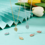 6Pcs 3 Colors Brass Micro Pave Cubic Zirconia Charms, Tropical Leaf Charms, Monstera Leaf, Lead Free & Nickel Free & Cadmium Free, Mixed Color, 14x9.5x2mm, Hole: 3mm, 2pcs/color