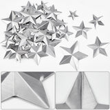 100Pcs 5 Styles  Iron Display Decorations, Metal Star Ornament, Platinum, 25~68x27~68x0.1~4mm, 20pcs/style