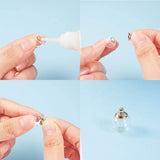 DIY Making, with Round Mechanized Blown Glass Globe Beads and Rack Plating Brass Bails, Platinum & Golden, 11~12mm, Hole: 3~5mm, 50pcs/box