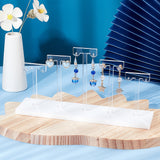 Acrylic T-Bar Earring Display Stands, Earring Riser Organizer Holder with 5Pcs Bars, Clear, Finish Product: 19.9x5x10.2cm, about 6pcs/set