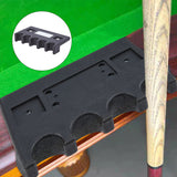 Self Adhesive Plastic Billiard Cue Stick Rack Billiard Table Accessories, with Iron Logo, Black, 97x174x31mm, Inner Diameter: 24~26mm